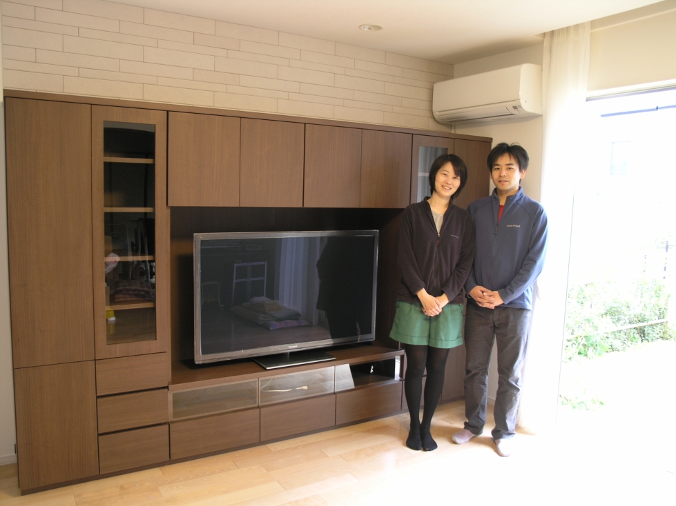 壁面収納テレビボード 163八王子市 オーダー家具