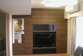 マンションの壁面収納テレビボード