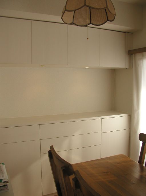 小金井市オーダー家具 収納カウンター023 マンション壁面収納オーダー【023】